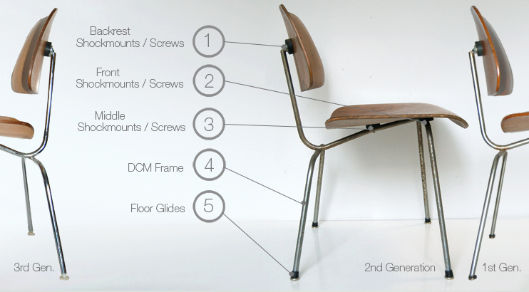 Eames Plywood Dcm Lcm Chair Parts