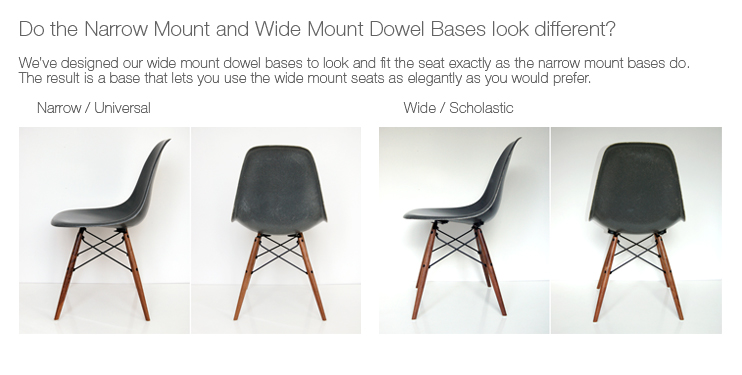 Mid Century Danish Modern Dowel Leg Chair Base fits Herman Miller Eames Shell 